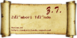 Zámbori Tünde névjegykártya